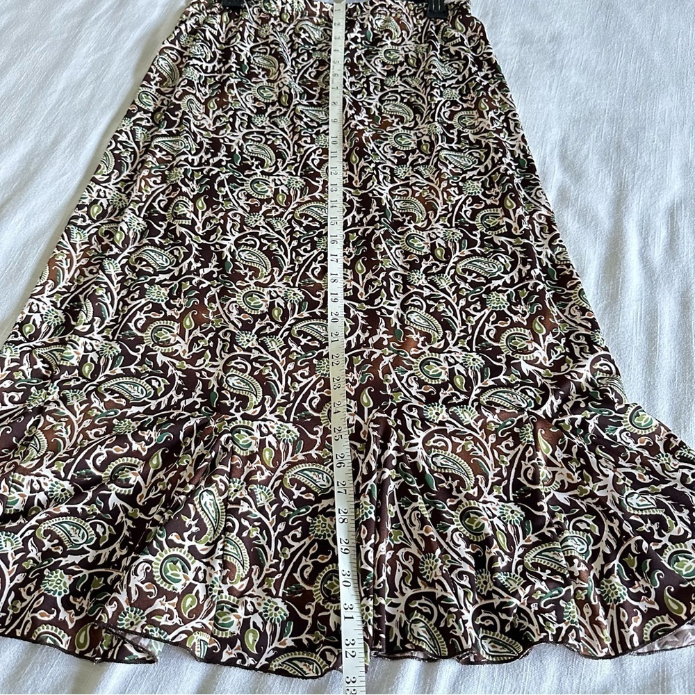 Vtg Hypnotized Ruffle Hem Paisley Midi Skirt Womens M Forest Fairy Whimsigoth - Picture 5 of 8